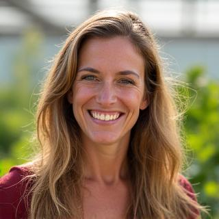 Portrait of Sarah Miller, horticulturalist and landscape designer specializing in high-altitude gardening