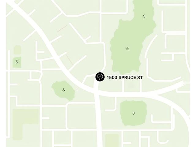 Static map showing the location of Pinnacle Bloom Vastrellodrium at 1503 Spruce St, Boulder, CO