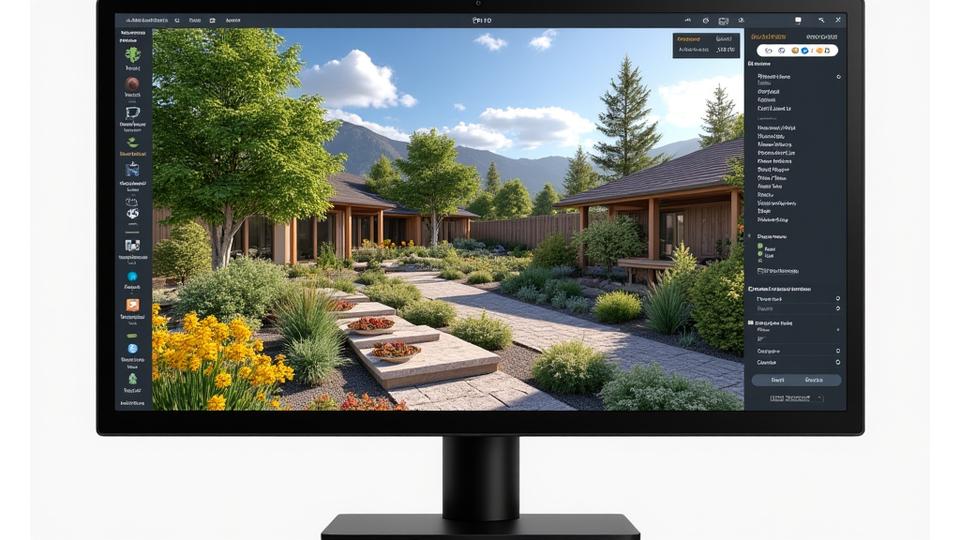 Screenshot of Pinnacle Bloom's AI-powered landscape design software, showcasing real-time plant rendering and a user-friendly drag-and-drop interface with Boulder-specific options.