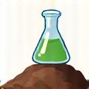 Icon of soil being tested in a beaker, representing a soil testing guide.
