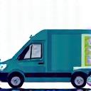 Delivery truck with a calendar icon, symbolizing scheduled shipping.