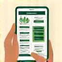 Hands scrolling through a tablet showing plant kits on an e-commerce site.