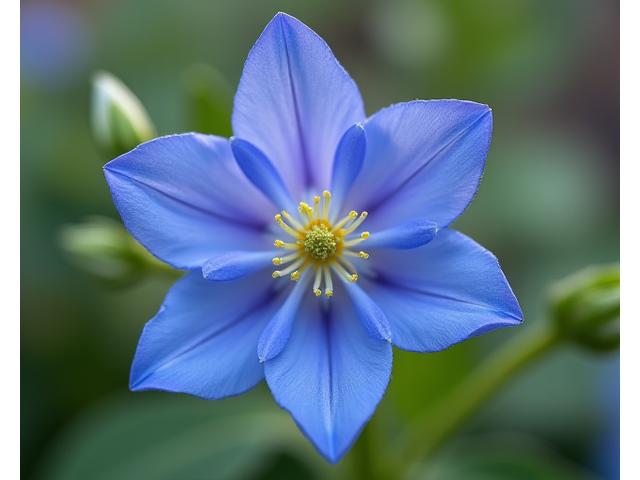 Colorado Blue Columbine (Aquilegia caerulea) in bloom, a vibrant native wildflower.